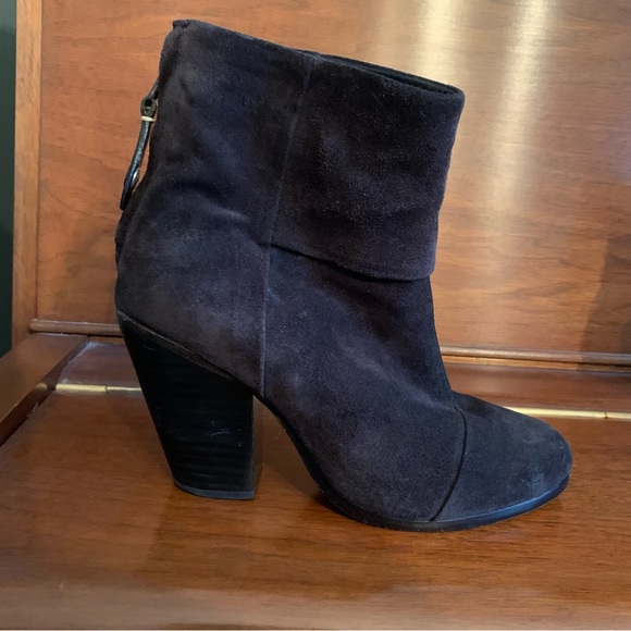 Rag & Bone Black Suede Ankle Boots - Picture 1 of 16